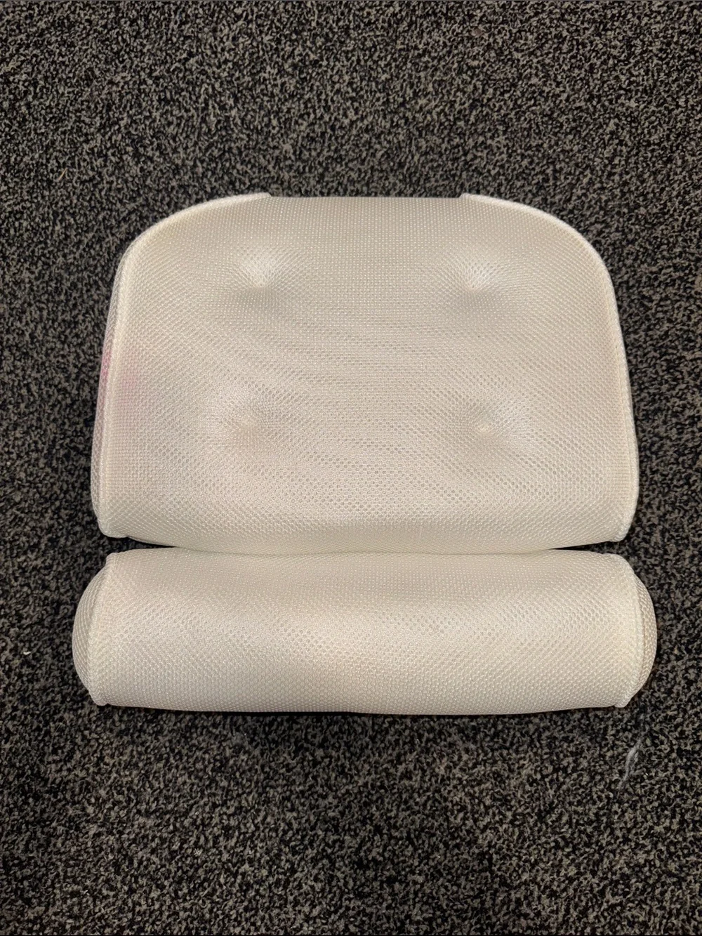 White Mesh Back and Seat Support Cushion Set with Suction Cups for Bath